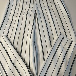 Bar 111 High Waisted White and Black Stripped Wide Leg Trousers Size 4